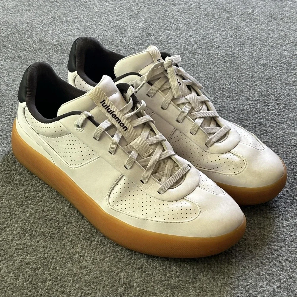 Lululemon Shoes Mens 11.5 Cityverse Perforated White Leather Gum Sneaker
